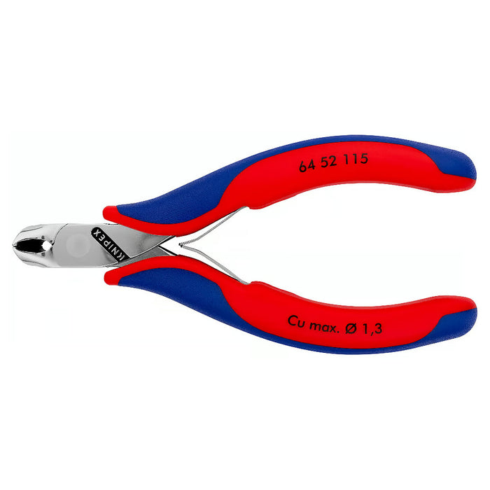 Kìm cắt linh kiện đử, mũi cong 27°, có nang trợ lực KNIPEX 64 52 115 chiều dài 115mm, khả năng cắt 1.3mm