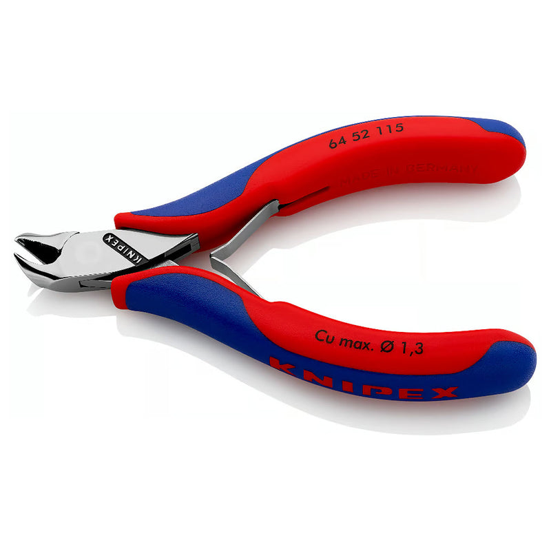 Kìm cắt linh kiện đử, mũi cong 27°, có nang trợ lực KNIPEX 64 52 115 chiều dài 115mm, khả năng cắt 1.3mm