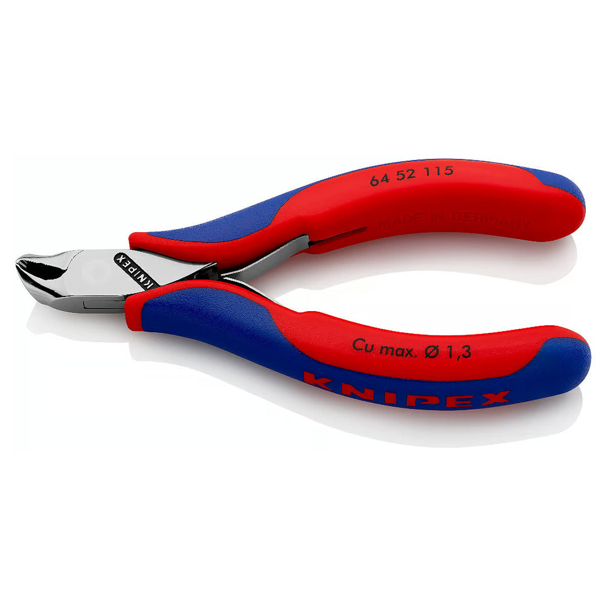 Kìm cắt linh kiện đử, mũi cong 27°, có nang trợ lực KNIPEX 64 52 115 chiều dài 115mm, khả năng cắt 1.3mm