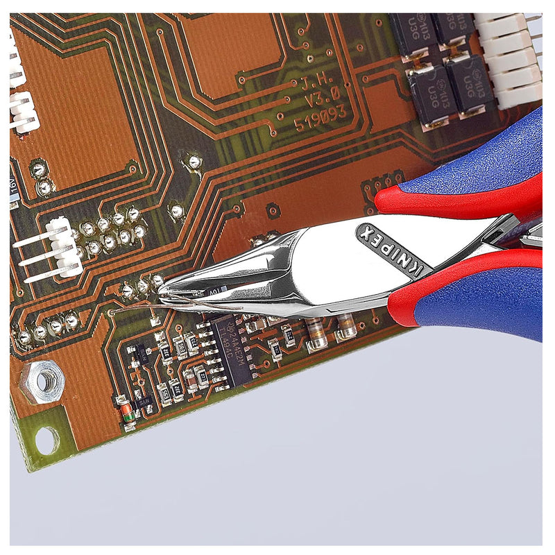 Kìm cắt linh kiện đử, mũi cong 65°, có nang trợ lực KNIPEX 64 62 120 chiều dài 120mm, khả năng cắt 0.6mm