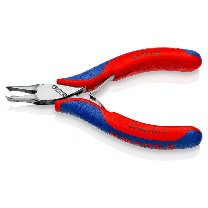 Kìm cắt linh kiện đử, mũi cong 35°, có nang trợ lực KNIPEX 64 72 120 chiều dài 120mm, khả năng cắt 1.5mm