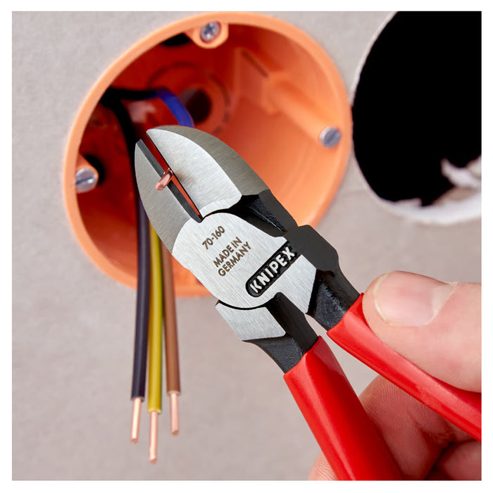 Kìm cắt KNIPEX chiều dài từ 110mm - 180mm, mạ đen nhám, tay cầm bọc nhựa chống trượt