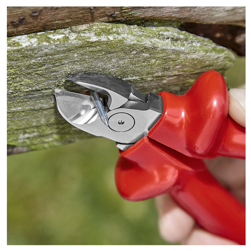 Kìm cắt KNIPEX cách điện 1000V, chiều dài từ 160mm - 180mm, mạ Chrome, tay cầm bọc nhựa kháng dầu mở