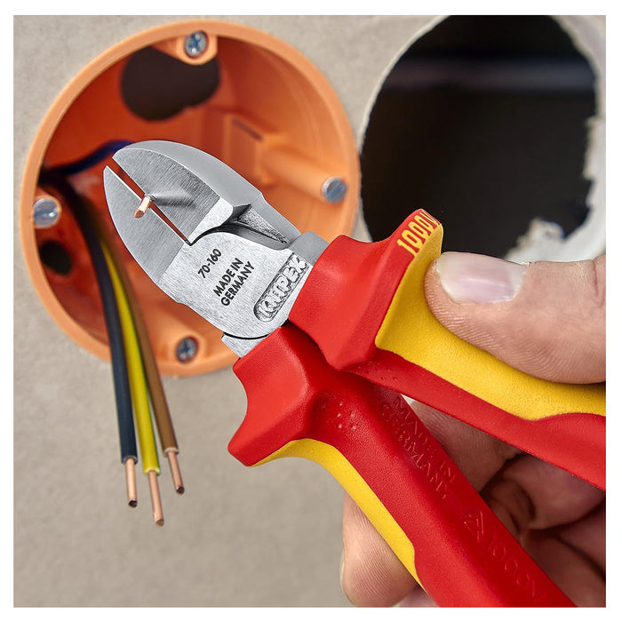 Kìm cắt KNIPEX 70 26 160 cách điện 1000V, chiều dài 160mm, mạ Chrome