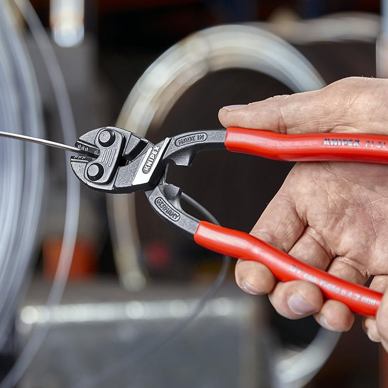 Kìm cộng lực dòng CoBolt S KNIPEX chiều dài 160mm, mạ đen nhám, tay cầm bọc nhựa kháng dầu mở