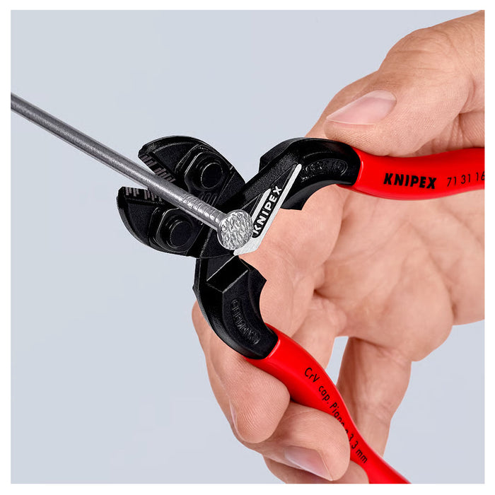 Kìm cộng lực dòng CoBolt S KNIPEX chiều dài 160mm, mạ đen nhám, tay cầm bọc nhựa kháng dầu mở