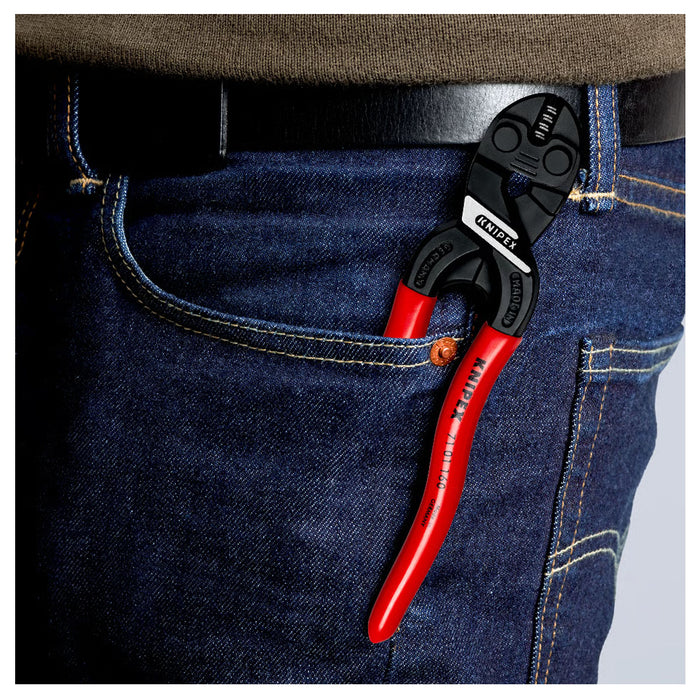 Kìm cộng lực dòng CoBolt S KNIPEX chiều dài 160mm, mạ đen nhám, tay cầm bọc nhựa kháng dầu mở