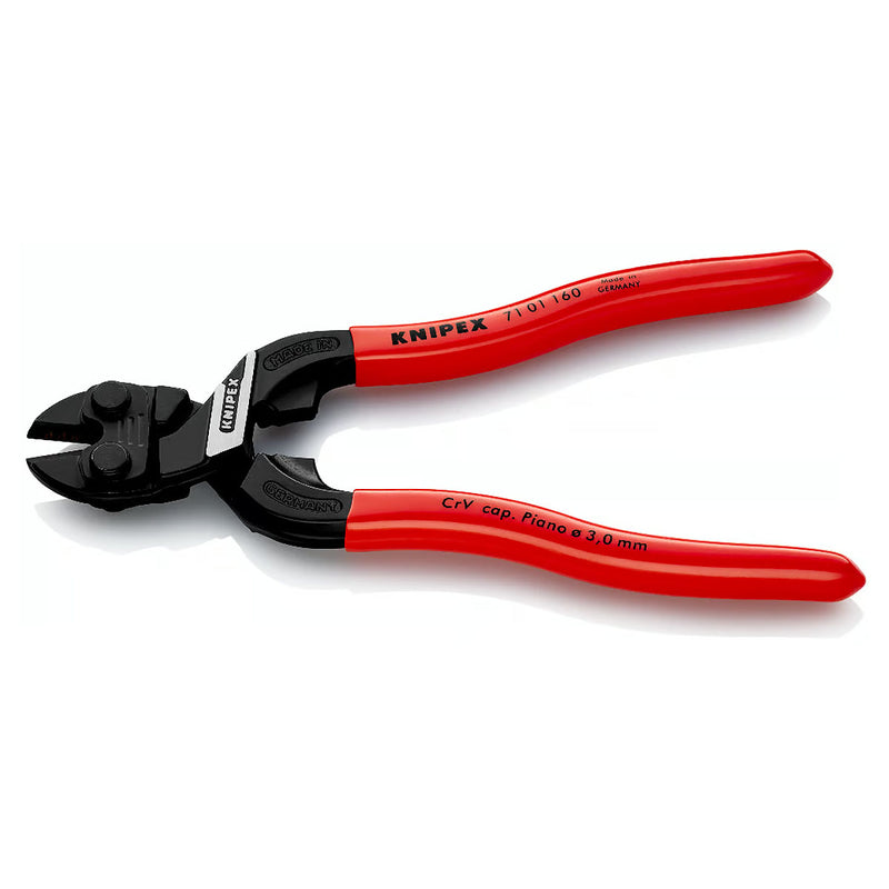 Kìm cộng lực dòng CoBolt S KNIPEX chiều dài 160mm, mạ đen nhám, tay cầm bọc nhựa kháng dầu mở