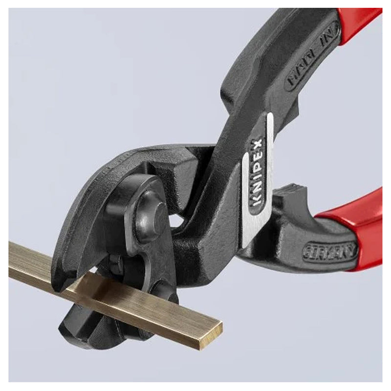 Kìm cộng lực dòng CoBolt đầu kìm nghiêng 20° KNIPEX 71 21 200 chiều dài 200mm, mạ đen nhám, tay cầm bọc nhựa kháng dầu mở