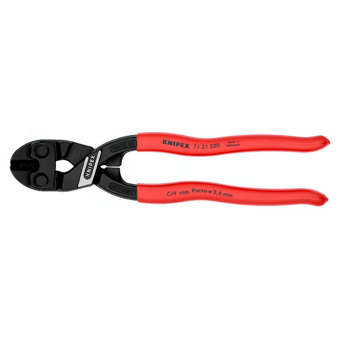Kìm cộng lực dòng CoBolt đầu kìm nghiêng 20° KNIPEX 71 21 200 chiều dài 200mm, mạ đen nhám, tay cầm bọc nhựa kháng dầu mở
