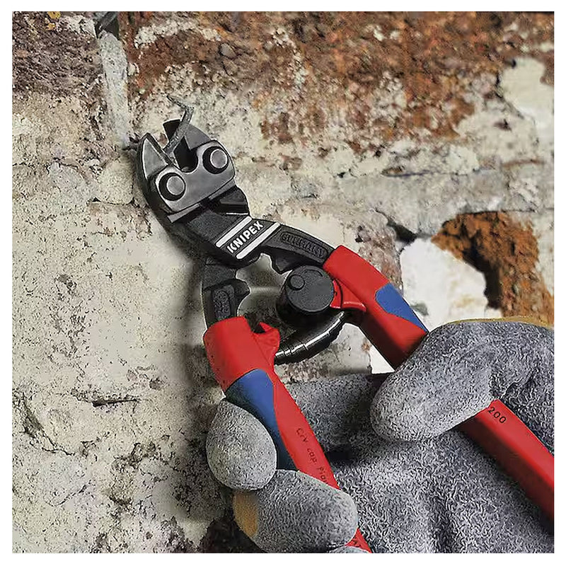 Kìm cộng lực dòng CoBolt đầu kìm nghiêng 20° KNIPEX chiều dài 200mm, mạ đen nhám, tay cầm bọc nhựa chống trượt