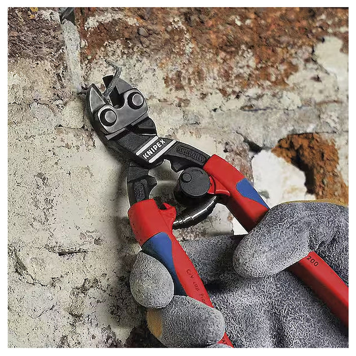 Kìm cộng lực dòng CoBolt đầu kìm nghiêng 20° KNIPEX chiều dài 200mm, mạ đen nhám, tay cầm bọc nhựa chống trượt