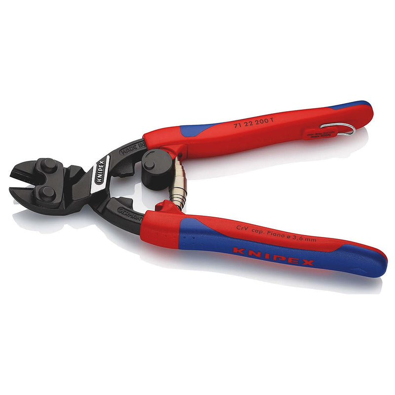 Kìm cộng lực dòng CoBolt đầu kìm nghiêng 20° KNIPEX chiều dài 200mm, mạ đen nhám, tay cầm bọc nhựa chống trượt
