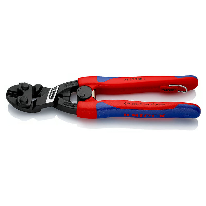Kìm cộng lực dòng CoBolt đầu kìm nghiêng 20° KNIPEX chiều dài 200mm, mạ đen nhám, tay cầm bọc nhựa chống trượt