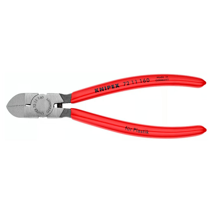 Kìm cắt nhựa chuyên dụng, đầu kìm cong 45° KNIPEX 72 11 160 chiều dài 160mm, tay cầm bọc nhựa kháng dầu mở