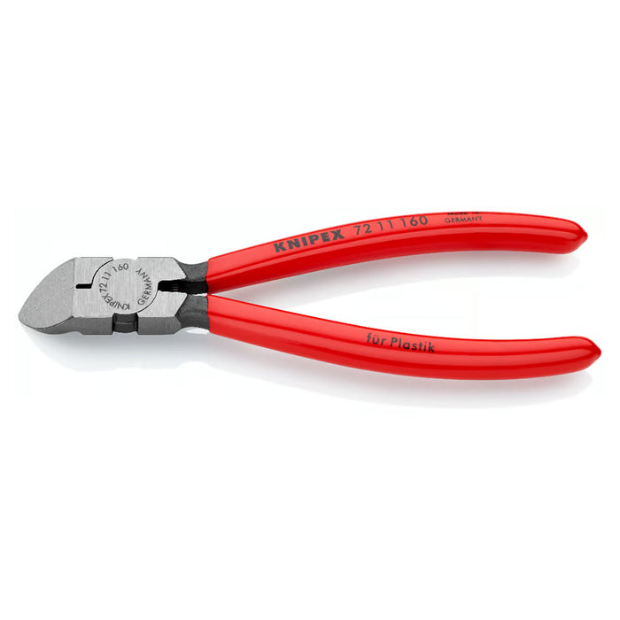 Kìm cắt nhựa chuyên dụng, đầu kìm cong 45° KNIPEX 72 11 160 chiều dài 160mm, tay cầm bọc nhựa kháng dầu mở