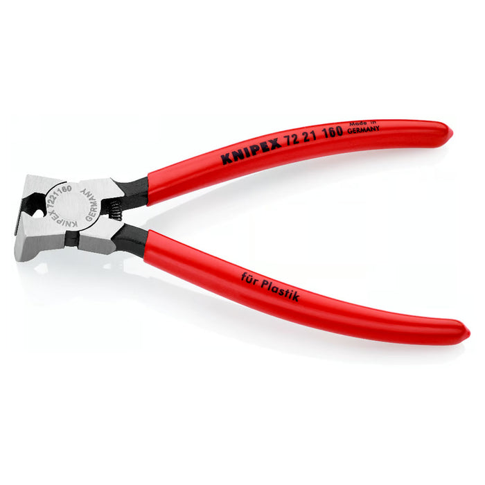 Kìm cắt nhựa chuyên dụng, đầu kìm cong 85° KNIPEX 72 21 160 chiều dài 160mm, tay cầm bọc nhựa kháng dầu mở