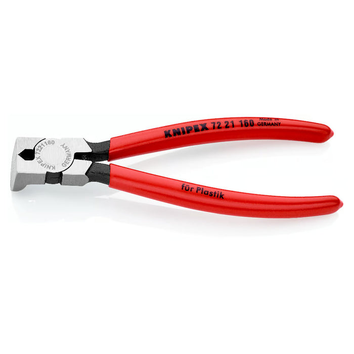 Kìm cắt nhựa chuyên dụng, đầu kìm cong 85° KNIPEX 72 21 160 chiều dài 160mm, tay cầm bọc nhựa kháng dầu mở