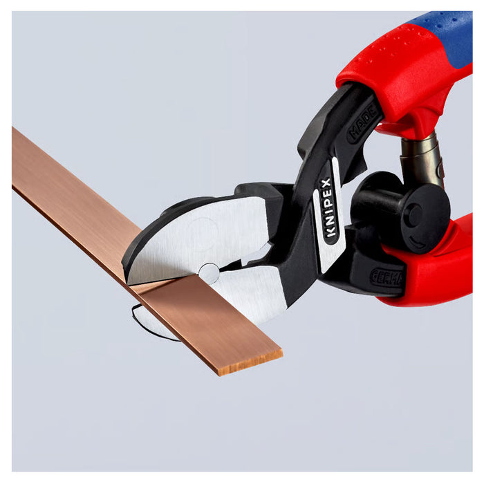 Kìm cắt trợ lực cho kim loại mềm, nhựa KNIPEX 72 62 200 chiều dài 200mm, mạ đen nhám, tay cầm bọc nhựa chống trượt