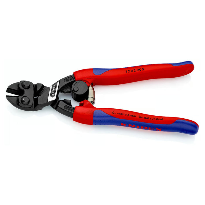 Kìm cắt trợ lực cho kim loại mềm, nhựa KNIPEX 72 62 200 chiều dài 200mm, mạ đen nhám, tay cầm bọc nhựa chống trượt