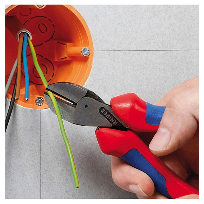 Kìm cắt dòng X-Cut KNIPEX 73 02 160 chiều dài 160mm, mạ đen nhám, tay cầm bọc nhựa chống trượt