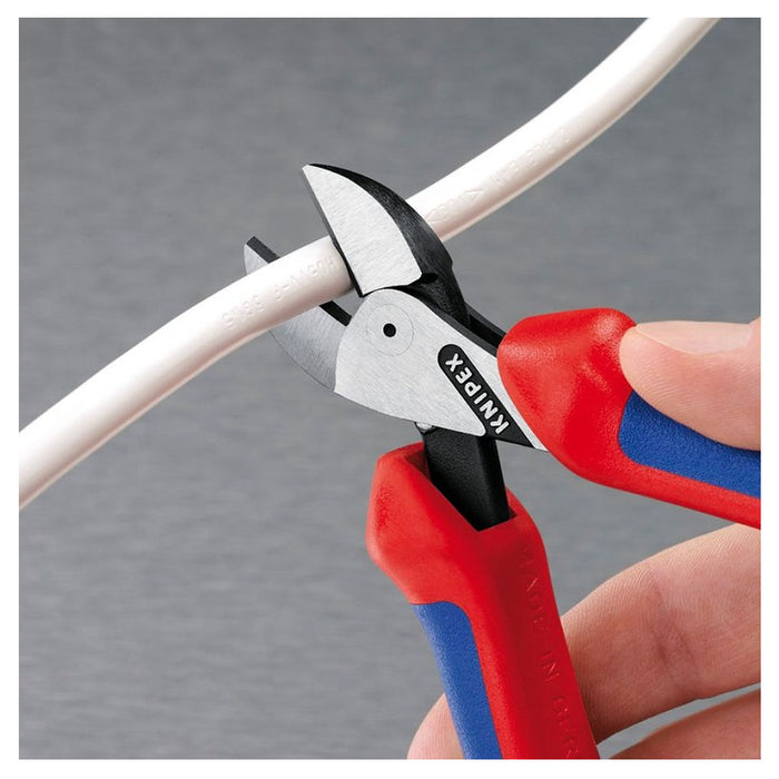 Kìm cắt dòng X-Cut KNIPEX 73 02 160 chiều dài 160mm, mạ đen nhám, tay cầm bọc nhựa chống trượt