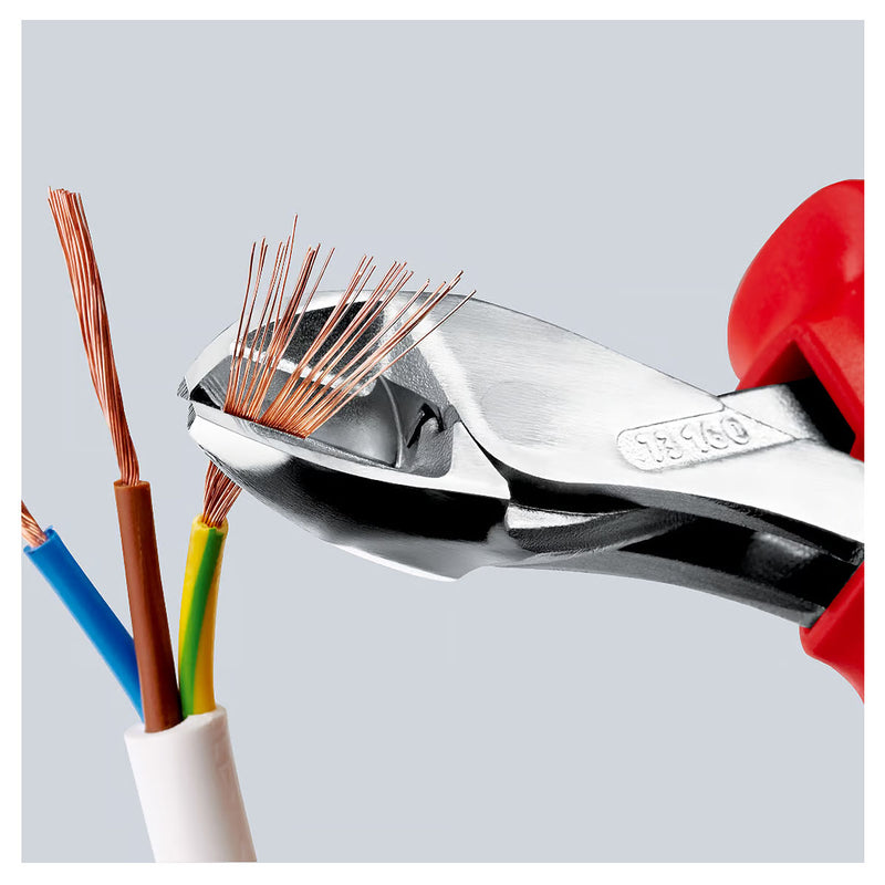 Kìm cắt dòng X-Cut KNIPEX 73 02 160 chiều dài 160mm, mạ đen nhám, tay cầm bọc nhựa chống trượt