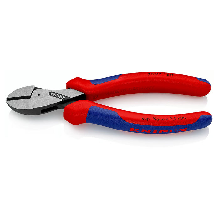 Kìm cắt dòng X-Cut KNIPEX 73 02 160 chiều dài 160mm, mạ đen nhám, tay cầm bọc nhựa chống trượt