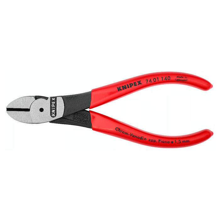 Kìm cắt trợ lực KNIPEX chiều dài từ 140mm - 250mm, mạ đen nhám, tay cầm bọc nhựa chống trượt