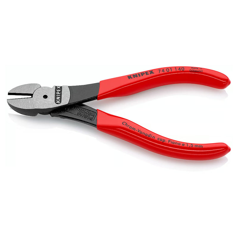 Kìm cắt trợ lực KNIPEX chiều dài từ 140mm - 250mm, mạ đen nhám, tay cầm bọc nhựa chống trượt