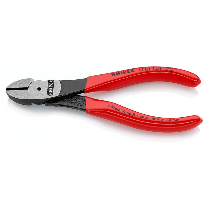 Kìm cắt trợ lực KNIPEX chiều dài từ 140mm - 250mm, mạ đen nhám, tay cầm bọc nhựa chống trượt