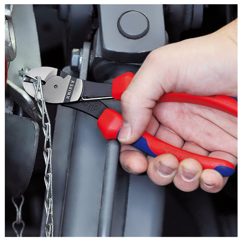 Kìm cắt trợ lực KNIPEX chiều dài từ 160mm - 180mm, mạ đen nhám, tay cầm bọc nhựa chống trượt