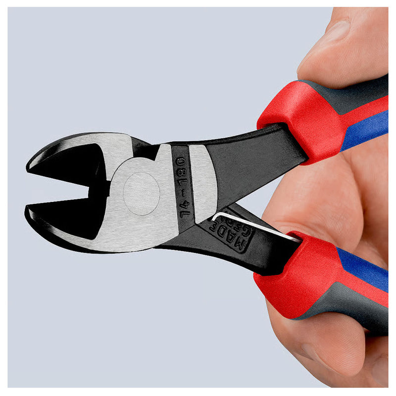 Kìm cắt trợ lực KNIPEX chiều dài từ 160mm - 180mm, mạ đen nhám, tay cầm bọc nhựa chống trượt