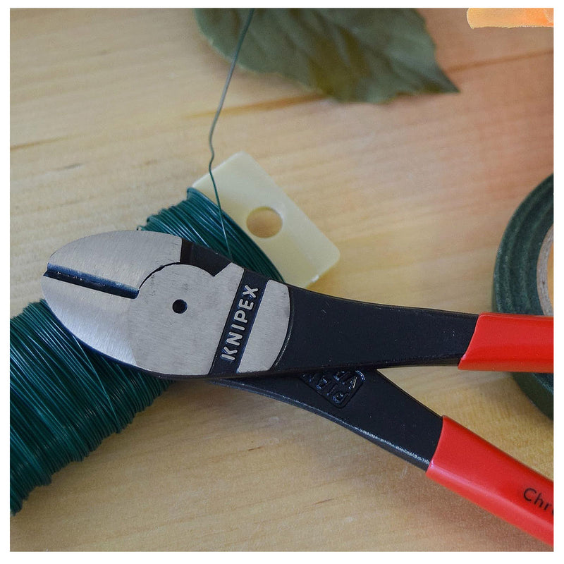 Kìm cắt trợ lực, thân kìm cong 12° KNIPEX chiều dài từ 200mm - 250mm, mạ đen nhám, tay cầm bọc nhựa kháng dầu mở
