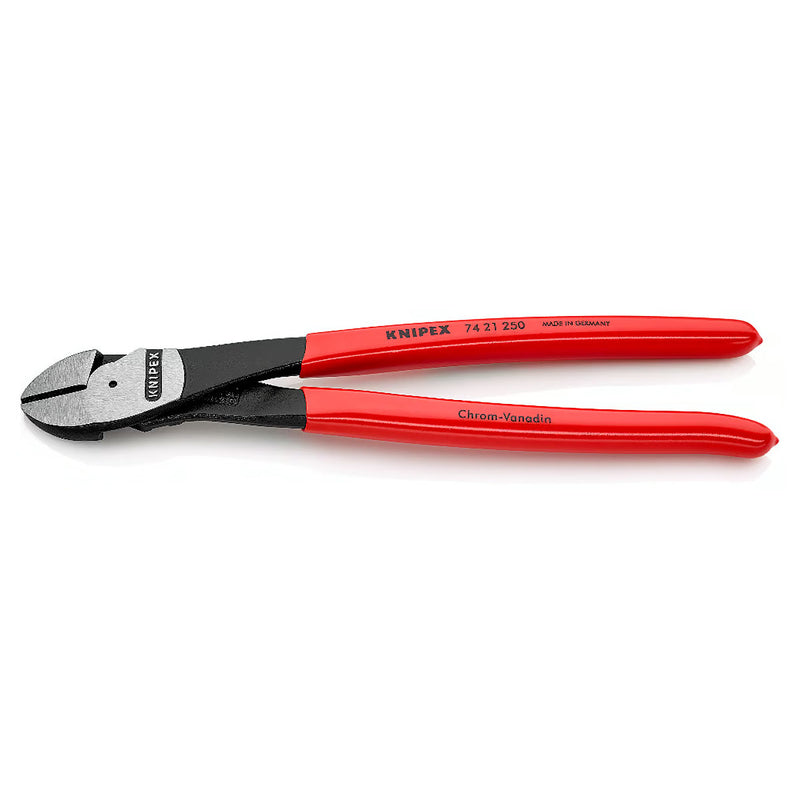 Kìm cắt trợ lực, thân kìm cong 12° KNIPEX chiều dài từ 200mm - 250mm, mạ đen nhám, tay cầm bọc nhựa kháng dầu mở
