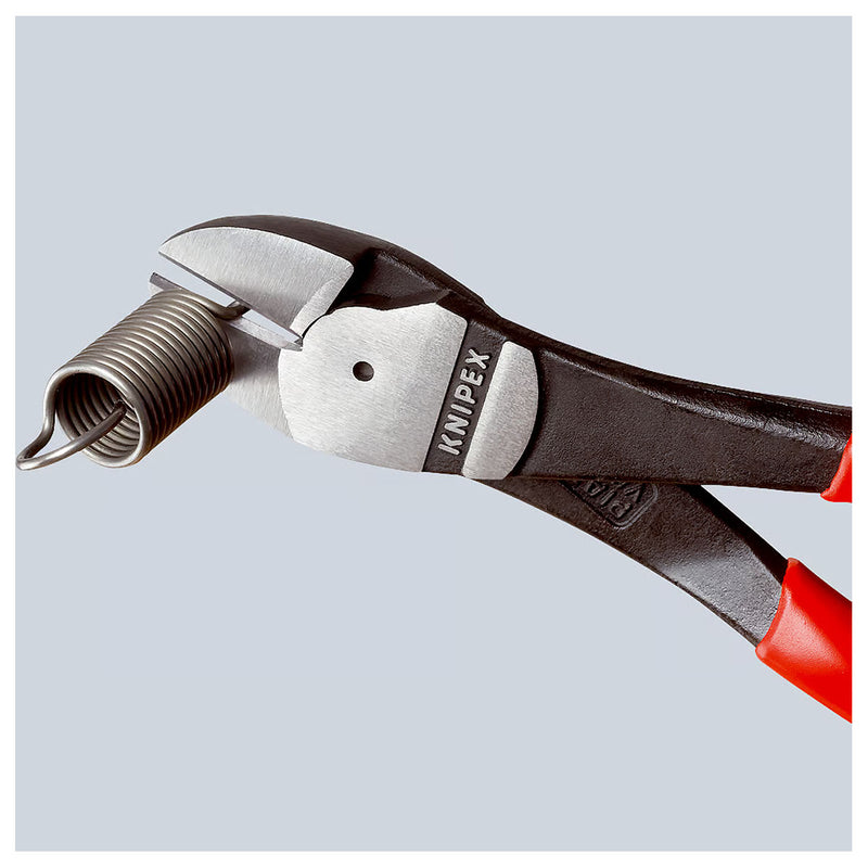 Kìm cắt trợ lực, thân kìm cong 12° KNIPEX chiều dài từ 200mm - 250mm, mạ đen nhám, tay cầm bọc nhựa kháng dầu mở