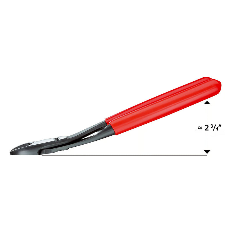 Kìm cắt trợ lực, thân kìm cong 12° KNIPEX chiều dài từ 200mm - 250mm, mạ đen nhám, tay cầm bọc nhựa kháng dầu mở