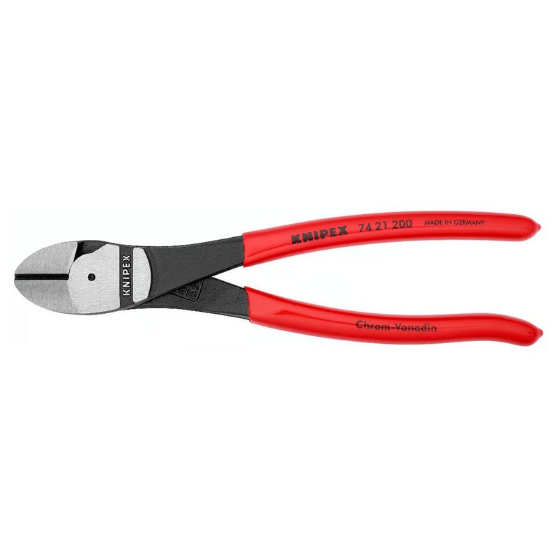 Kìm cắt trợ lực, thân kìm cong 12° KNIPEX chiều dài từ 200mm - 250mm, mạ đen nhám, tay cầm bọc nhựa kháng dầu mở