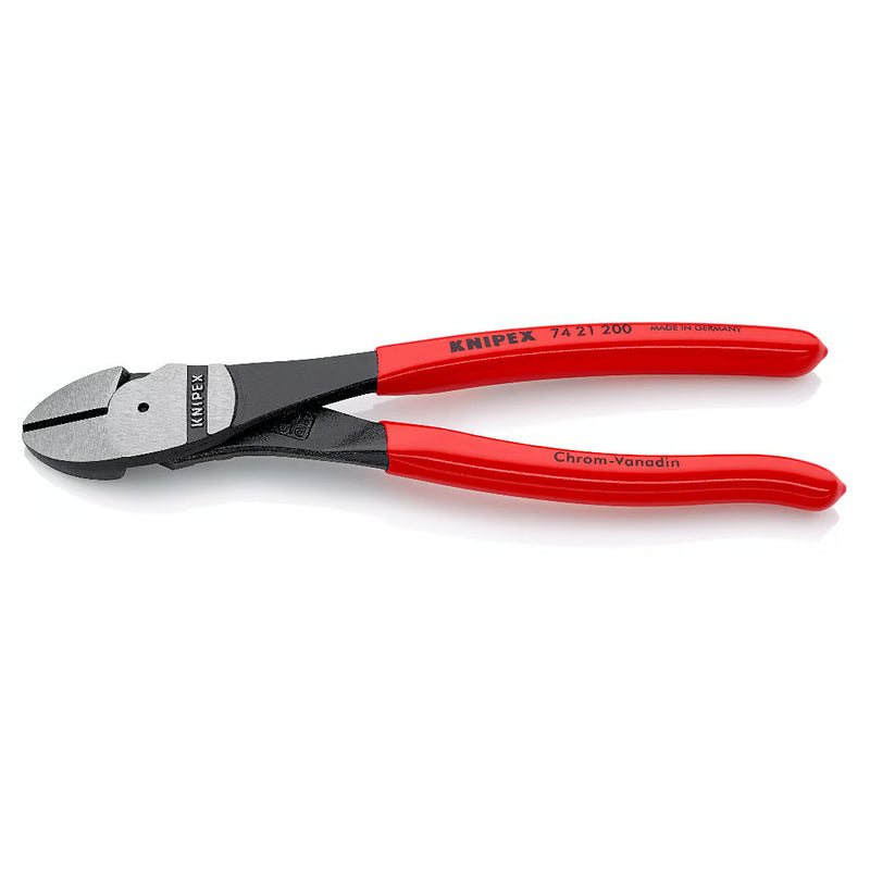 Kìm cắt trợ lực, thân kìm cong 12° KNIPEX chiều dài từ 200mm - 250mm, mạ đen nhám, tay cầm bọc nhựa kháng dầu mở