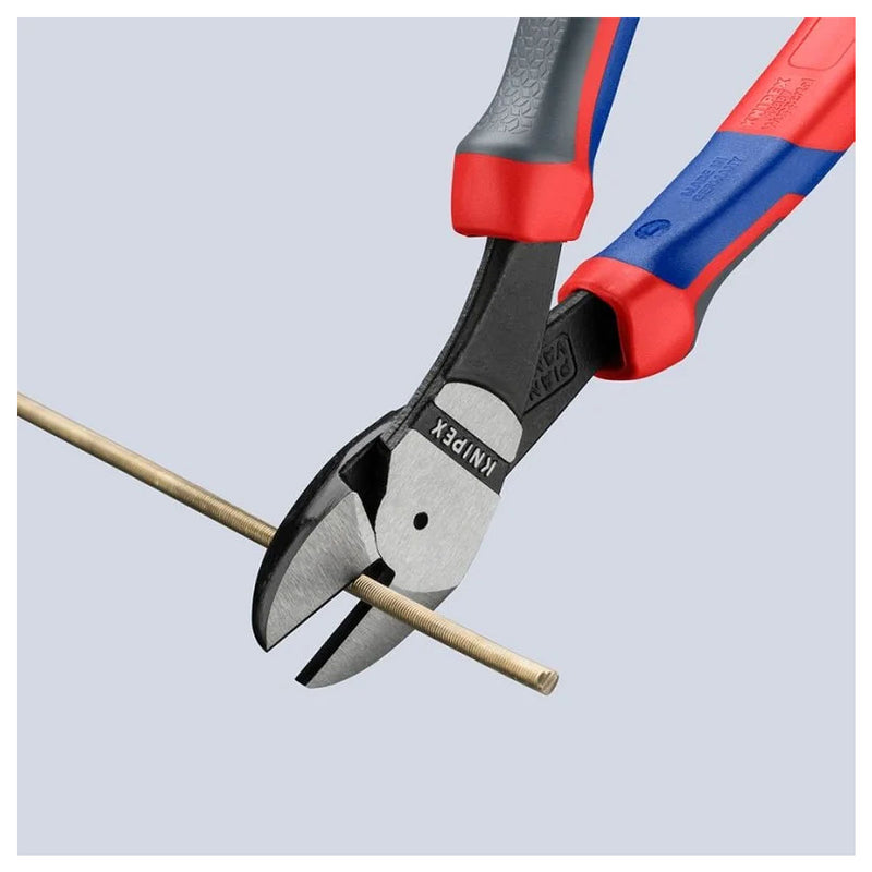 Kìm cắt trợ lực, thân kìm cong 12° KNIPEX chiều dài từ 200mm - 250mm, mạ đen nhám, tay cầm bọc nhựa chống trượt