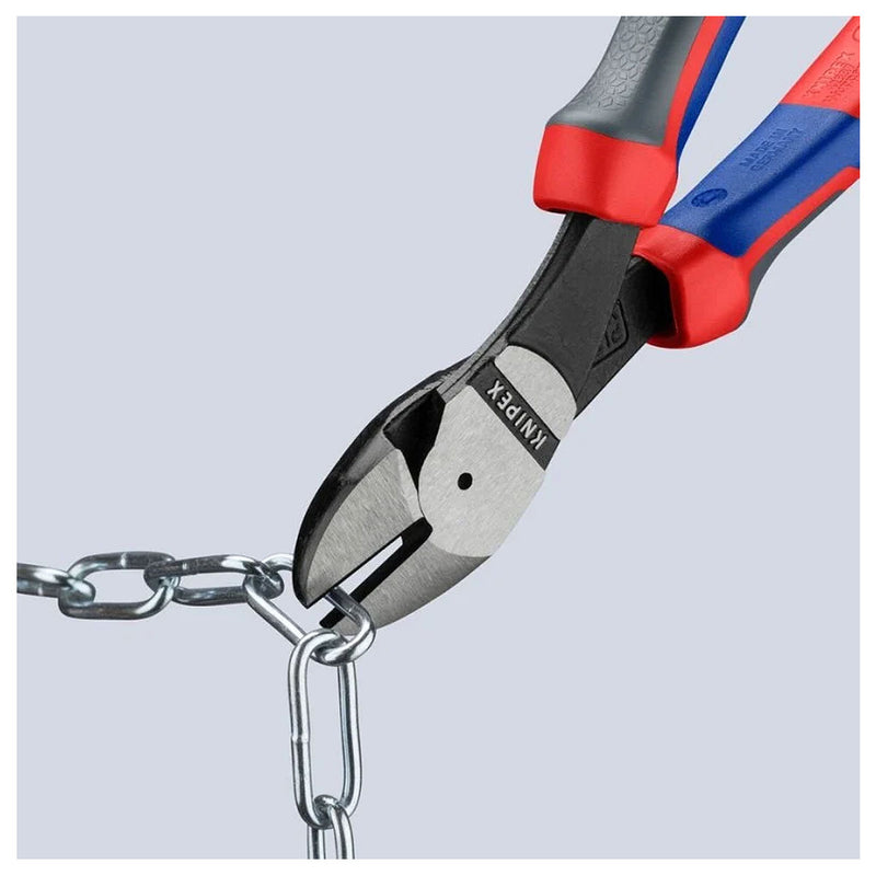 Kìm cắt trợ lực, thân kìm cong 12° KNIPEX chiều dài từ 200mm - 250mm, mạ đen nhám, tay cầm bọc nhựa chống trượt