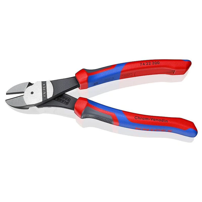 Kìm cắt trợ lực, thân kìm cong 12° KNIPEX chiều dài từ 200mm - 250mm, mạ đen nhám, tay cầm bọc nhựa chống trượt