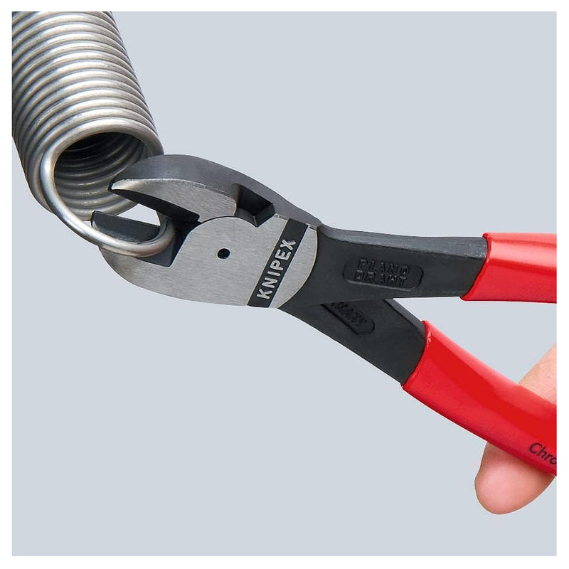Kìm cắt trợ lực, lưỡi cắt ở giữa KNIPEX 74 91 250 chiều dài 250mm, mạ đen nhám, tay cầm bọc nhựa kháng dầu mở