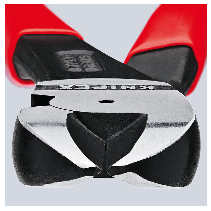 Kìm cắt trợ lực, lưỡi cắt ở giữa KNIPEX 74 91 250 chiều dài 250mm, mạ đen nhám, tay cầm bọc nhựa kháng dầu mở