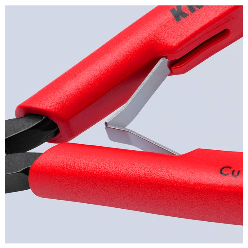 Kìm cắt linh kiện điện tử, có nang trợ lực kèm kẹp giữ dây KNIPEX 75 12 125 chiều dài 125mm, khả năng cắt từ 0.2mm - 1.3mm