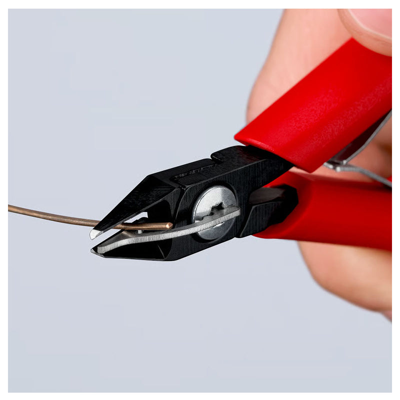 Kìm cắt linh kiện điện tử, có nang trợ lực kèm kẹp giữ dây KNIPEX 75 12 125 chiều dài 125mm, khả năng cắt từ 0.2mm - 1.3mm