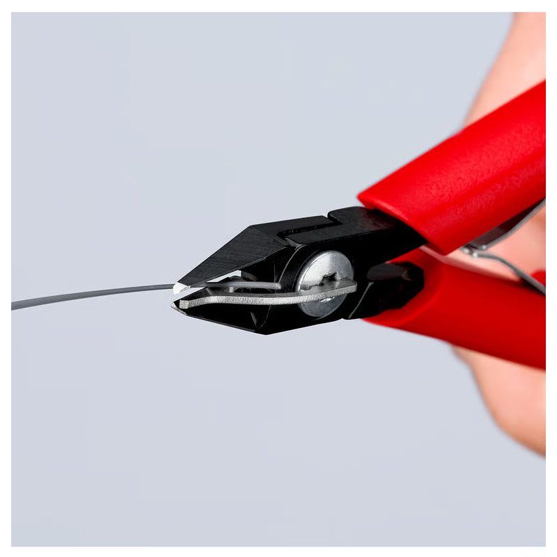 Kìm cắt linh kiện điện tử, có nang trợ lực kèm kẹp giữ dây KNIPEX 75 12 125 chiều dài 125mm, khả năng cắt từ 0.2mm - 1.3mm