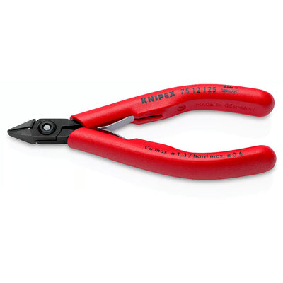Kìm cắt linh kiện điện tử, có nang trợ lực kèm kẹp giữ dây KNIPEX 75 12 125 chiều dài 125mm, khả năng cắt từ 0.2mm - 1.3mm