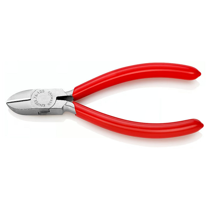 Kìm cắt KNIPEX 76 03 125 chiều dài 125mm, mạ Chrome, tay cầm bọc nhựa kháng dầu mở