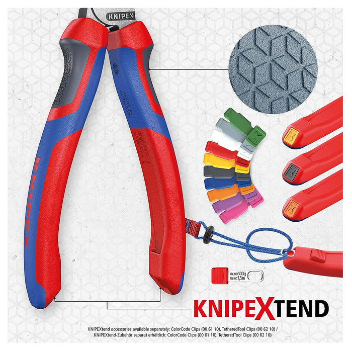 Kìm cắt KNIPEX 76 05 125 chiều dài 125mm, mạ Chrome, tay cầm bọc nhựa chống trượt